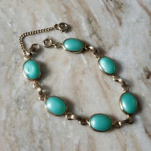 Vintage Aqua Moonglow Bracelet